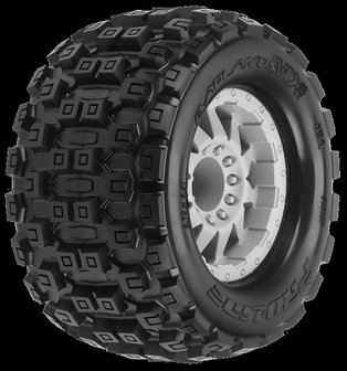 Badlands MX38 3.8 (Traxxas Style Bead) All Terrain Tires Mounted on F-11 S