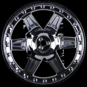 Desperado 2.8 (Traxxas Style Bead) Black Chrome Rear Wheels, PR2730-11