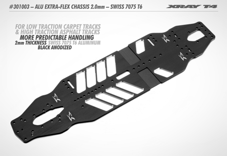 Xray T4&#039;20 ALU EXTRA-FLEX CHASSIS 2.0MM - SWISS 7075 T6 - 301003