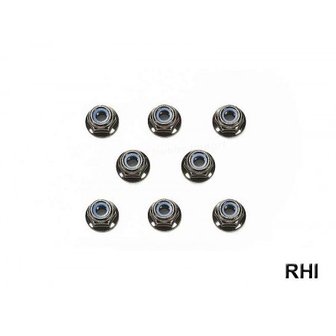 54642, RC 4mm Flange Lock Nut - Black / 8pcs