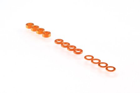 Ruddog 3mm Washer Set 0.5mm/1.0mm/2.0mm (12pcs&middot;Orange)