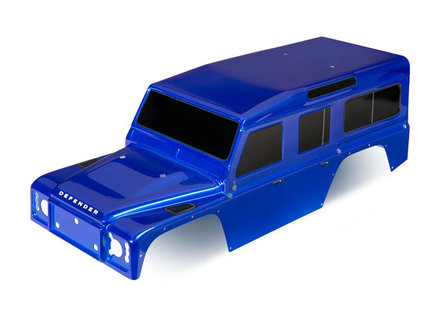 Body, Land Rover Defender, blue (painted)/ decals