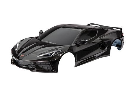 Traxxas Body, Chevrolet Corvette Stingray, Complete (black) (painted, Decals Applied) (includes Side Mirrors, Spoiler, Grilles, Vents, &amp; Clipless Mounting) - 9311A