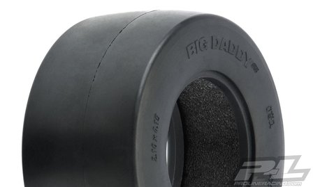 Proline Big Daddy Wide Drag Slick Sc 2.2/3.0 Mc (clay) Drag Racing Tires (2) For Sc Trucks Rear - 10184-17