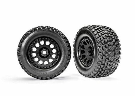 Traxxas Tires &amp; Wheels, Assembled, Glued (xrt Race Black Wheels, Gravix Tires, Foam Inserts) (left &amp; Right) - 7872