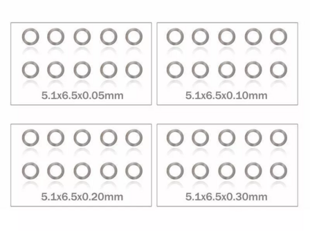 MR33 Shim Washer Set 5,1 x 6,5mm 0,05 / 0,1 / 0,2 / 0,3mm (10ea)