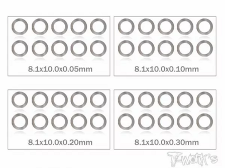 MR33 Shim Washer Set 8,0 x 10,0 mm 0,05 / 0,1 / 0,2 / 0,3mm (10ea)