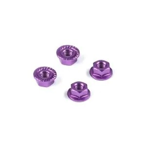 Xray Alu Nut M4 With Serrated Flange - Violet (4) - 296541-V