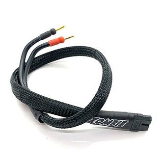 Zombie XT60, 4mm buisplug 500mm 10Awg voedingskabel half omwikkeld (volledig zwart)