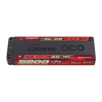 Gens Ace Redline 2.0 5200mah 7.6v 140c 2s Hardcase 146# Hv Lipo Battery - 52002S14D5