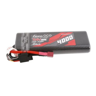 Gens Ace G-tech 4000mah 2s1p 7.4v 60c Hardcase 8# Car Lipo Battery Pack With T-plug - 402S60DGT