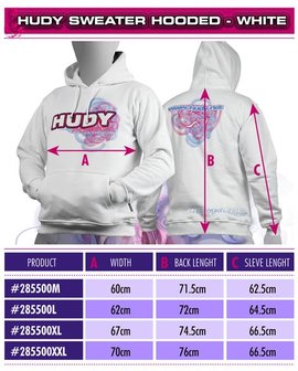 HUDY Sweater Hooded - White (Xxl) - 285500XXL