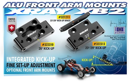 XRAY ALU FRONT LOWER ARM MOUNT - SWISS 7075 T6 - 322310