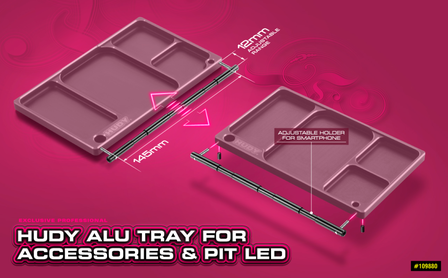 HUDY ALU TRAY FOR ACCESSORIES &amp; PIT LED - 109880