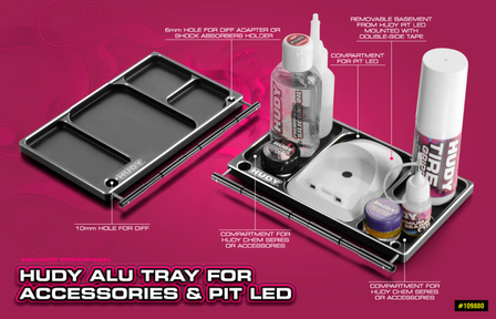 HUDY ALU TRAY FOR ACCESSORIES &amp; PIT LED - 109880