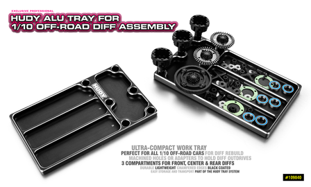 HUDY ALU TRAY FOR 1/10 OFF-ROAD DIFF ASSEMBLY - 109840