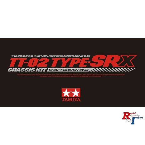 TAMIYA 58720 1:10 RC TT-02 Type SRX Chassis Kit met certificaat