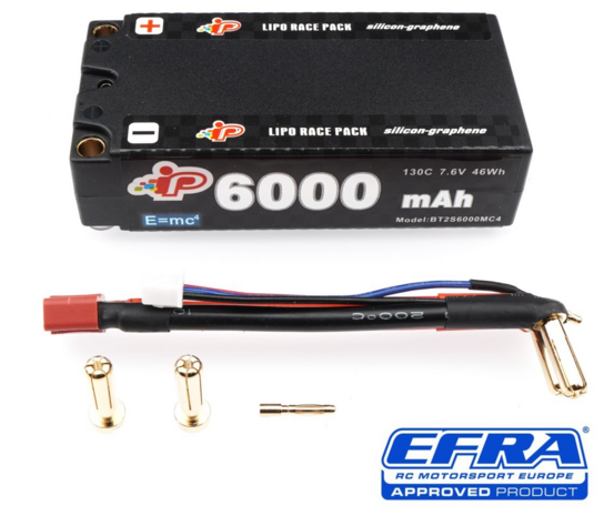 Intellect MC4 6000mAh 130C 7.6V High Power Graphene Shorty Pack LiHV