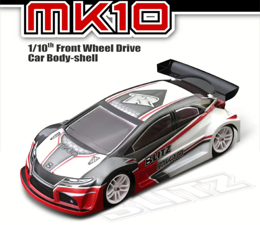 Team Titan BLITZ MK10 FWD 190mm (0.5 mm) Hatchback Clear Body Lightweight