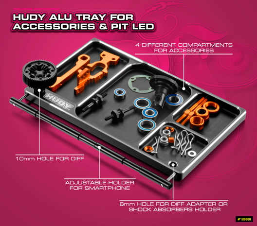 HUDY ALU TRAY FOR ACCESSORIES & PIT LED - 109880