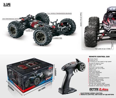 ABSIMA Scale 1:16 4WD High Speed Sand Buggy 2,4GHz Black/Blue - 16006