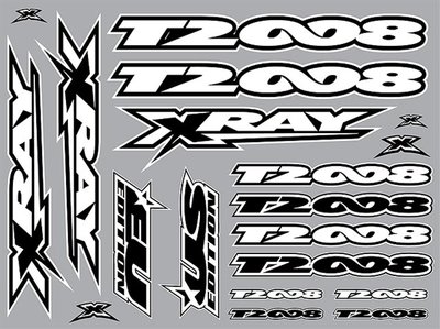 Xray T2'008 Sticker For Body White, X397323 - 397323