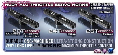 Hudy Alu Throttle Servo Horn 1/8 Off-road Hitec - 24t (m3 Thread), H293508 - 293508