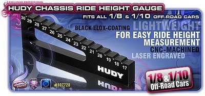 Hudy Chassis Ride Height Gauge 17mm To 30mm For 1/8 & 1/10 Off-ro, H107720 - 107720