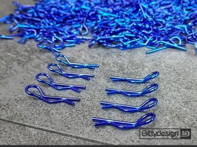 Bittydesign Clips Kit for 1/10 Off/On-road Bodies (Blue, 8pcs)