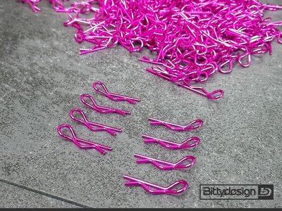 Bittydesign Clips Kit for 1/10 Off/On-road Bodies (Pink, 8pcs)(4x Left + 4x Right)