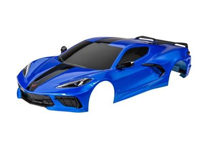 Traxxas Body, Chevrolet Corvette Stingray, Complete (blue) (painted, Decals Applied) (includes Side Mirrors, Spoiler, Grilles, Vents, & Clipless Mounting) - 9311X