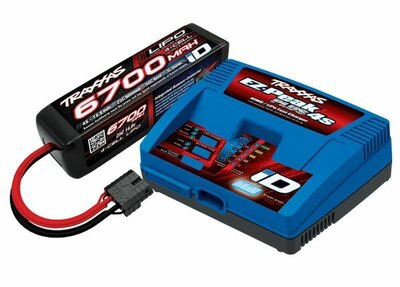 TRAXXAS Battery/Charger Completer Pack (Includes #2981 ID Charger (1), #2890X 6700Mah 14.8V 4-Cell 25C Lipo Battery (1)