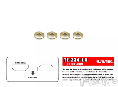 T-Work`s Brass Rollcenter Washer für Suspension Arm 3,0 x 10 x 1,5mm (4)
