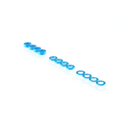 RUDDOG 3mm Washer Set Light Blue (0.5mm/1.0mm/2.0mm)