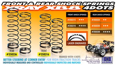 Xray Front Spring 69mm - 4 Dot (2), X358316 - 358316