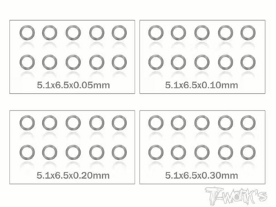 T-Work´s Shim Washer Set 5,0mm 0,05/0,1/0,2/0,3mm (10ea)