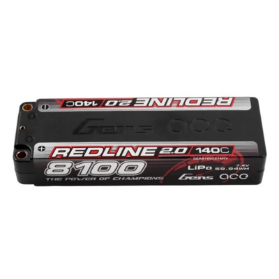 Gens Ace Redline 2.0 8100mAh 7.4V 140C 2S HardCase 58# Lipo Battery