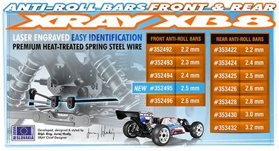 Xray Xb8 Front Anti-roll Bar 2.6mm, X352496 - 352496