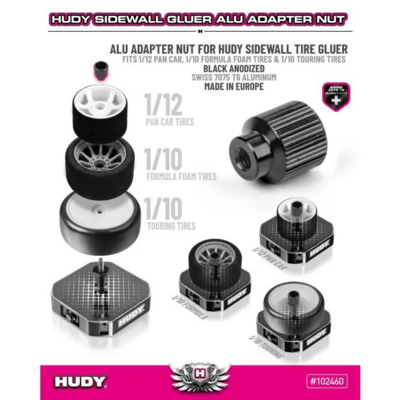 Hudy Alu Adapter For 1/12 Pan Car & 1/10 Formula Tire - 102460