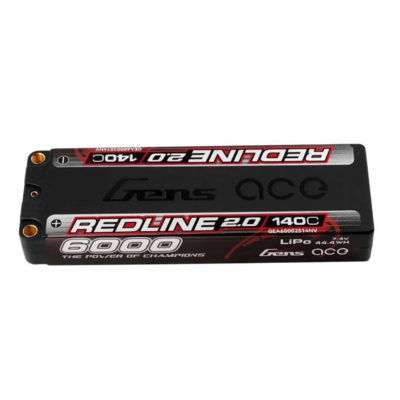 Gens Ace Redline 2.0 6000mah 7.4v 140c 2s Hardcase 131# Lipo Battery - 60002S14NV