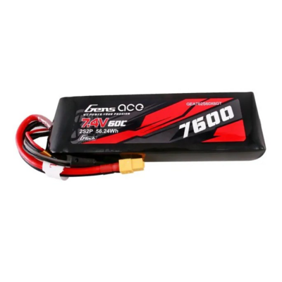Gens Ace G-tech 7600mah 7.4v 60c 2s2p Lipo Battery Pc Material Case With Xt60 Plug - 762S60X6GT