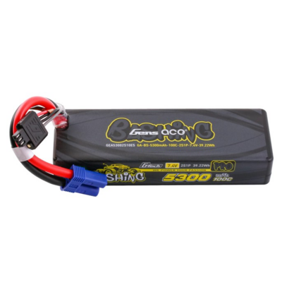 Gens Ace G-tech 5300mah 7.4v 100c 2s Lipo Battery Pack With Ec5-bashing Series - 53002S10E5