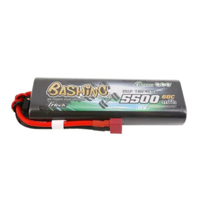Gens Ace G-tech 5500mah 7.6v  2s1p 60c Hv Car Lipo Battery Pack Hardcase 20# With T Plug - 552S60D20GT