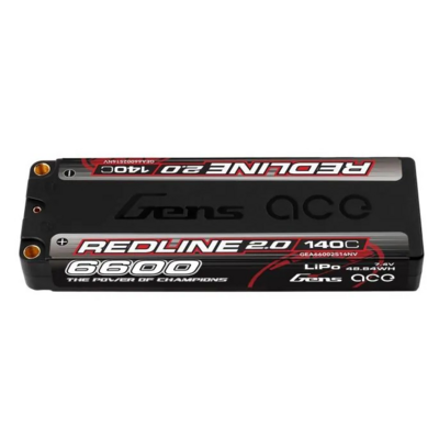 Gens Ace Redline 2.0 Series 6600mah 7.4v 140c 2s1p Hardcase 57# Lipo Battery - 66002S14NV