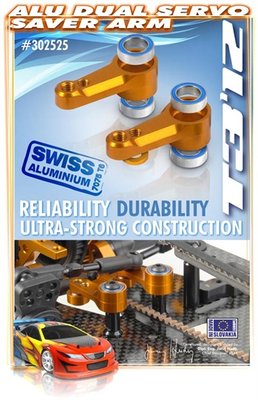 XRAY Alu Dual Servo Saver Arm + Ball-Bearings (2) - 302525
