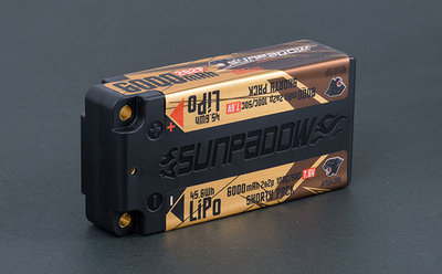 SUNPADOW 6000mAh-2S2P-7.6V-100C/50C(HV) LiPo Battery (shorty pack) - 554385