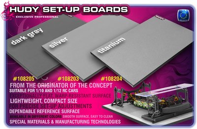 HUDY Flat Set-Up Board For 1/10 Touring Cars - Dark Grey - 108205