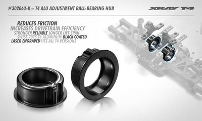 Xray T4 Alu Adjustment Ball Bearing Hub Black Racingline Rc Xray T4 Alu Adjustment Ball Bearing Hub Black Racingline Rc