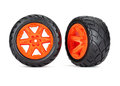 Traxxas Tires & Wheels, Assembled, Glued (2.8') (rxt Orange Wheels, Anaconda Tires, Foam Inserts) (4wd Electric Front/rear, 2wd Electric Front Only) (2) (tsm Rated) - 6775A