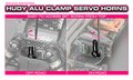 HUDY ALU CLAMP SERVO HORN - KO PROPO, JR, SANWA, AIRTRONICS - OFFSET - 23T - 293401